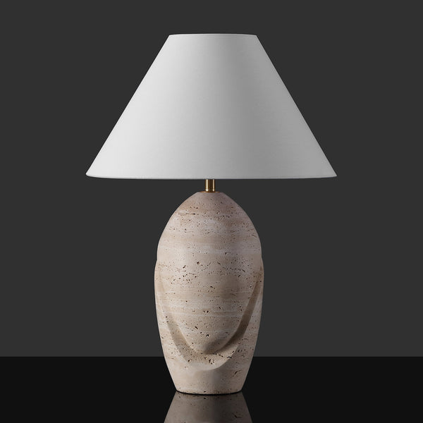 Safavieh Janette Table Lamp – Sophisticated Home Decor With Elegant Design, Sturdy Iron Construction & Linen Shade Travertine ,White Travertine ,Metal ,Shade Ctl1087a