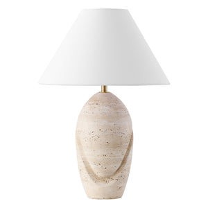 Safavieh Janette Table Lamp – Sophisticated Home Decor With Elegant Design, Sturdy Iron Construction & Linen Shade Travertine ,White Travertine ,Metal ,Shade Ctl1087a