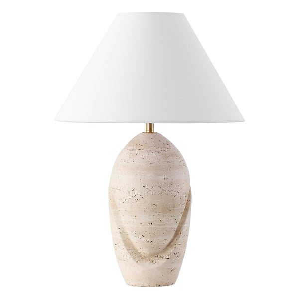 Safavieh Janette Table Lamp – Sophisticated Home Decor With Elegant Design, Sturdy Iron Construction & Linen Shade Travertine ,White Travertine ,Metal ,Shade Ctl1087a