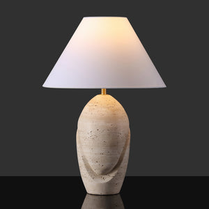 Safavieh Janette Table Lamp – Sophisticated Home Decor With Elegant Design, Sturdy Iron Construction & Linen Shade Travertine ,White Travertine ,Metal ,Shade Ctl1087a