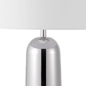 Safavieh CHADRIC Metal Table Lamp - Contemporary Two-Tone Design for Stylish Ambient Lighting in Any Room Silver / White CTL1089A