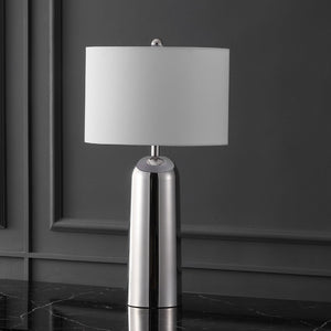 Safavieh CHADRIC Metal Table Lamp - Contemporary Two-Tone Design for Stylish Ambient Lighting in Any Room Silver / White CTL1089A