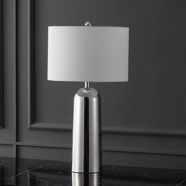 Safavieh CHADRIC Metal Table Lamp - Contemporary Two-Tone Design for Stylish Ambient Lighting in Any Room Silver / White CTL1089A