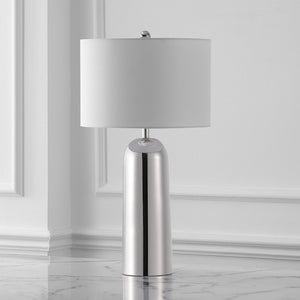 Safavieh CHADRIC Metal Table Lamp - Contemporary Two-Tone Design for Stylish Ambient Lighting in Any Room Silver / White CTL1089A