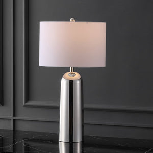 Safavieh CHADRIC Metal Table Lamp - Contemporary Two-Tone Design for Stylish Ambient Lighting in Any Room Silver / White CTL1089A