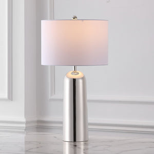 Safavieh CHADRIC Metal Table Lamp - Contemporary Two-Tone Design for Stylish Ambient Lighting in Any Room Silver / White CTL1089A