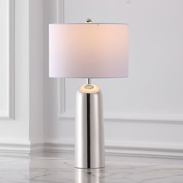 Safavieh CHADRIC Metal Table Lamp - Contemporary Two-Tone Design for Stylish Ambient Lighting in Any Room Silver / White CTL1089A