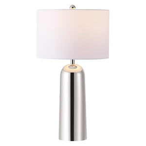 Safavieh CHADRIC Metal Table Lamp - Contemporary Two-Tone Design for Stylish Ambient Lighting in Any Room Silver / White CTL1089A