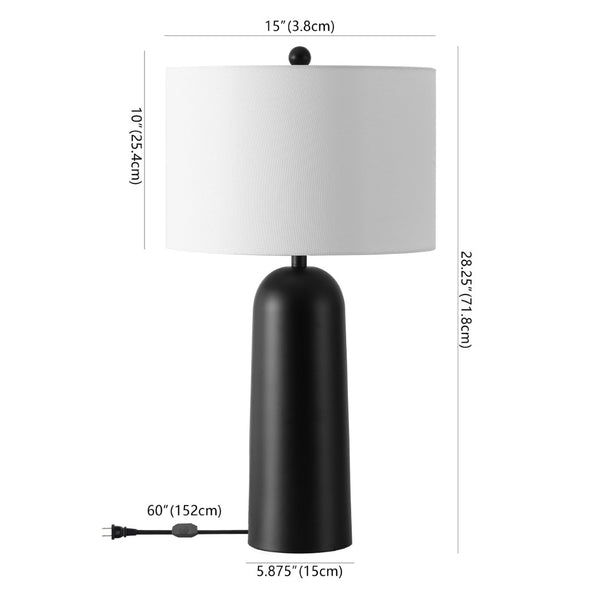 Safavieh CHADRIC Metal Table Lamp - Contemporary Two-Tone Design for Stylish Ambient Lighting in Any Room Black / White CTL1089B