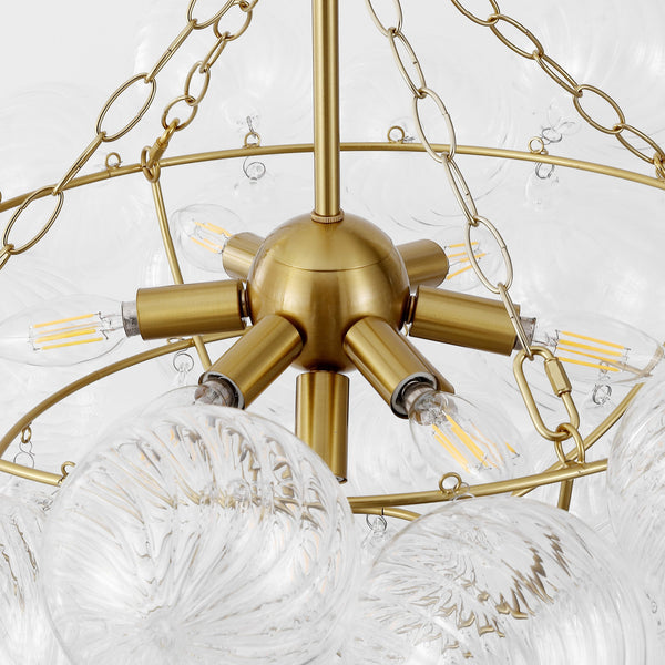 Safavieh Betty Glass Bubbles Chandelier - Illuminate Your Space With Contemporary Elegance And Timeless Charm Brass ,Clear Glass ,Metal Ctl1090a