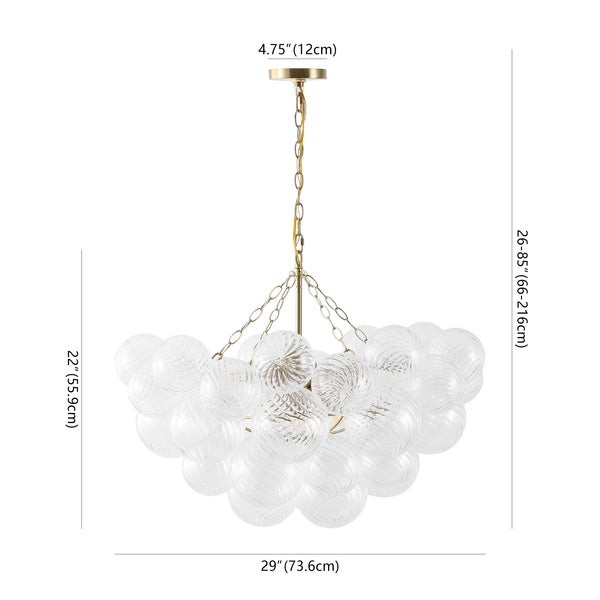 Safavieh Betty Glass Bubbles Chandelier - Illuminate Your Space With Contemporary Elegance And Timeless Charm Brass ,Clear Glass ,Metal Ctl1090a