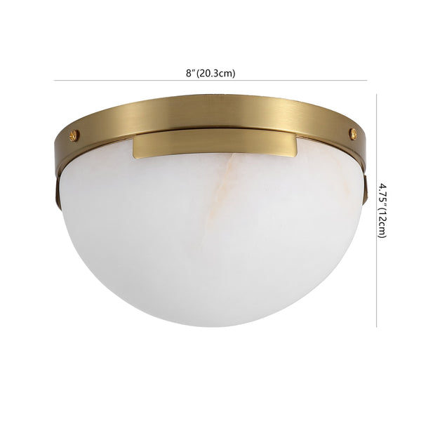 Safavieh Eddie Alabaster Flush Mount Light Fixture - Contemporary Elegance For Stylish Home Illumination Brass ,Off White Alabaster ,Metal Ctl1091a