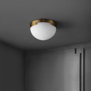 Safavieh Eddie Alabaster Flush Mount Light Fixture - Contemporary Elegance For Stylish Home Illumination Brass ,Off White Alabaster ,Metal Ctl1091a