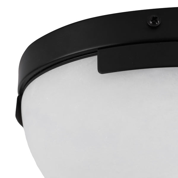 Safavieh Eddie Alabaster Flush Mount Light Fixture - Contemporary Elegance For Stylish Home Illumination Black ,Off White Alabaster ,Metal Ctl1091b