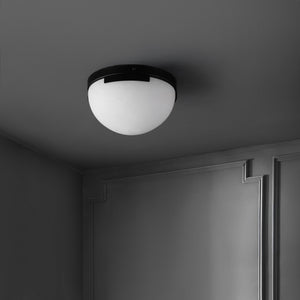 Safavieh Eddie Alabaster Flush Mount Light Fixture - Contemporary Elegance For Stylish Home Illumination Black ,Off White Alabaster ,Metal Ctl1091b