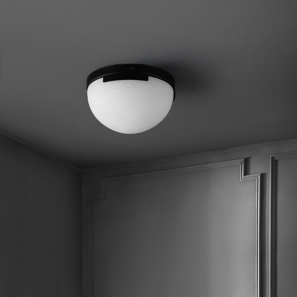 Safavieh Eddie Alabaster Flush Mount Light Fixture - Contemporary Elegance For Stylish Home Illumination Black ,Off White Alabaster ,Metal Ctl1091b