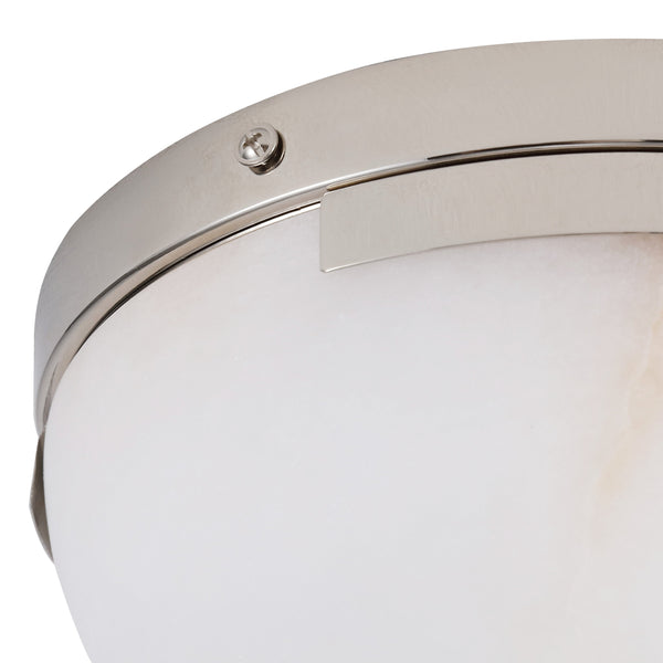 Safavieh Eddie Alabaster Flush Mount Light Fixture - Contemporary Elegance For Stylish Home Illumination Silver ,Off White Alabaster ,Metal Ctl1091c