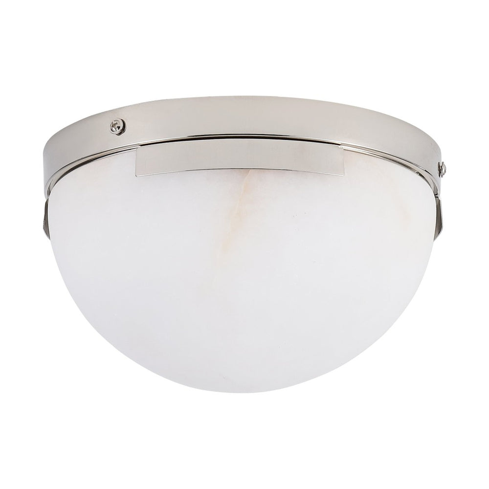 Safavieh EDDIE Alabaster Flush Mount Light Fixture – Modern Minimalist Design for Stylish Ambient Illumination Silver / Off White CTL1091C