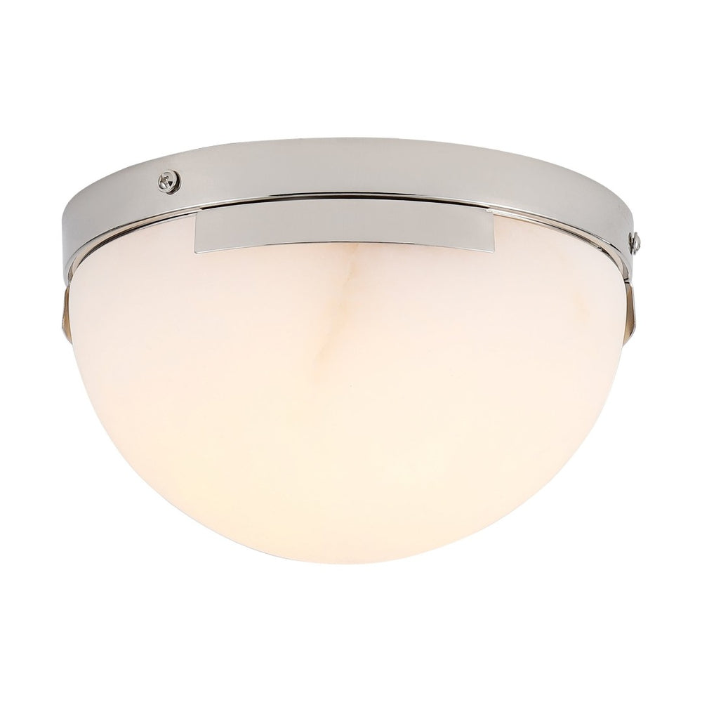 Safavieh EDDIE Alabaster Flush Mount Light Fixture – Modern Minimalist Design for Stylish Ambient Illumination Silver / Off White CTL1091C