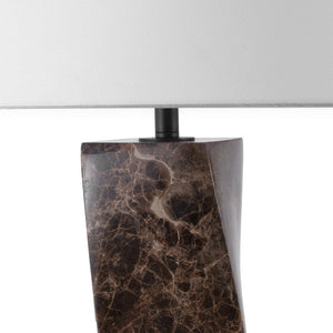 Safavieh MAYALENN Large Marble Table Lamp - Dark Brown & White - Elegant Design for Home & Office Decor CTL1092A