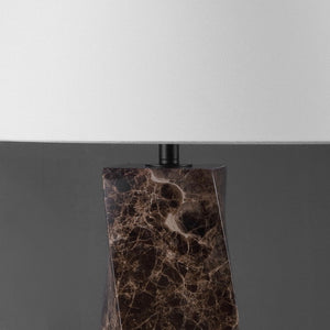 Safavieh MAYALENN Large Marble Table Lamp - Dark Brown & White - Elegant Design for Home & Office Decor CTL1092A