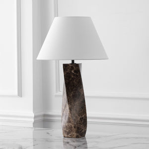 Safavieh Mayalenn Large Marble Table Lamp In Dark Brown & White - Elegant Design For Modern Interiors Dark Brown ,White Marble ,Iron ,Shade Ctl1092a