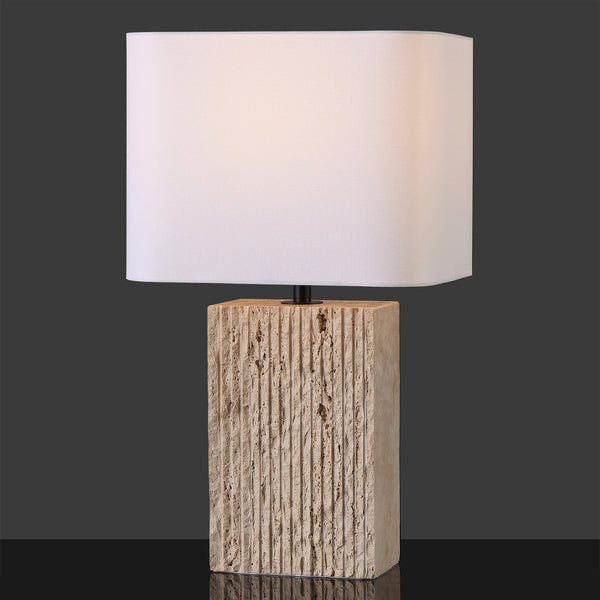 Safavieh Henry Travertine Table Lamp - Elegant White Shade & Sophisticated Design For Any Room Decor Travertine ,White Travertine ,Iron ,Shade Ctl1093a
