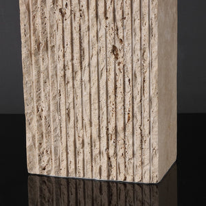 Safavieh HENRY Travertine Table Lamp - Natural Stone Elegance with Crisp White Shade for Stylish Lighting CTL1093A