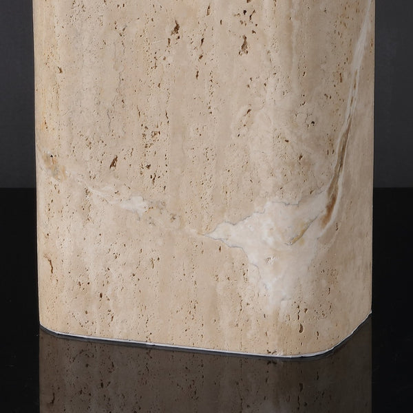 Safavieh LISABRYNA Elegant Travertine Table Lamp with White Shade - Ambient Lighting for Timeless Décor CTL1094A