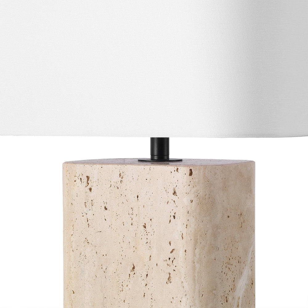 Safavieh Lisabryna Travertine Table Lamp - Elegant Design With White Shade For Timeless Home Decor Charm Travertine ,White Travertine ,Iron ,Shade Ctl1094a