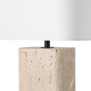 Safavieh Lisabryna Travertine Table Lamp - Elegant Design With White Shade For Timeless Home Decor Charm Travertine ,White Travertine ,Iron ,Shade Ctl1094a