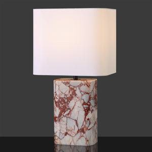 Safavieh Lisabryna Marble Table Lamp - Elegant White & Red Design, Perfect For Modern Home Decor & Ambiance White ,Red Marble ,Iron ,Shade Ctl1094b