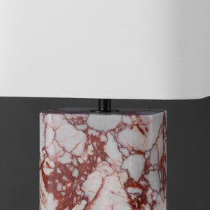 Safavieh LISABRYNA Marble Table Lamp – Elegant White & Red Accent for Modern Living Spaces, 22” Height CTL1094B