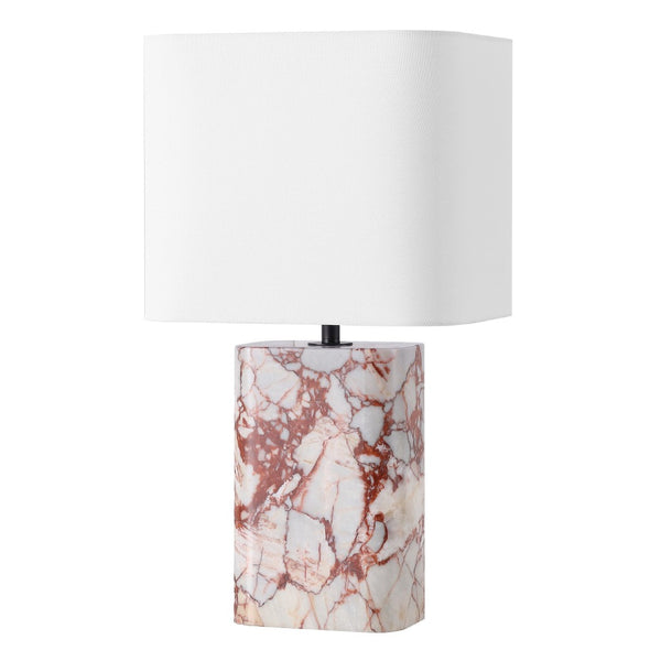 Safavieh LISABRYNA Marble Table Lamp – Elegant White & Red Accent for Modern Living Spaces, 22” Height CTL1094B