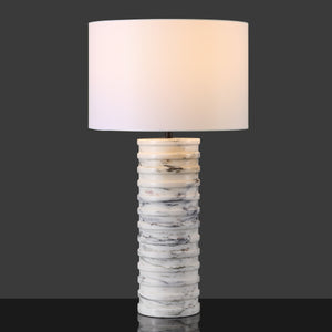 Safavieh Gizelle Round Marble Table Lamp - Elegant White & Grey Design For Stylish Home Illumination White ,Grey Marble ,Iron ,Shade Ctl1097a