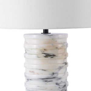 Safavieh GIZELLE Round Marble Table Lamp - Stylish White & Grey Design for Elegant Home Decor & Lighting CTL1097A
