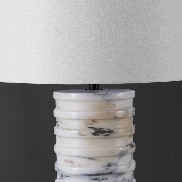 Safavieh GIZELLE Round Marble Table Lamp - Stylish White & Grey Design for Elegant Home Decor & Lighting CTL1097A