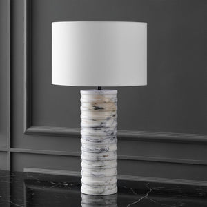 Safavieh GIZELLE Round Marble Table Lamp - Stylish White & Grey Design for Elegant Home Decor & Lighting CTL1097A