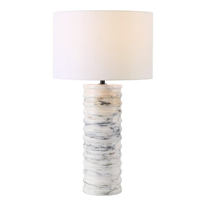Safavieh GIZELLE Round Marble Table Lamp - Stylish White & Grey Design for Elegant Home Decor & Lighting CTL1097A