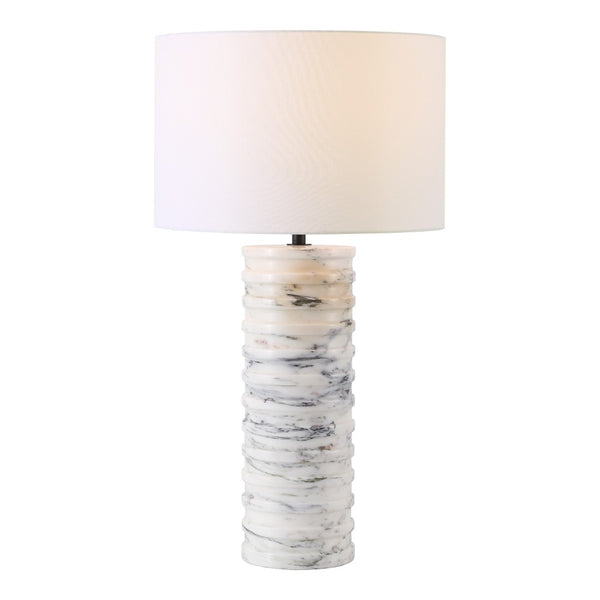 Safavieh GIZELLE Round Marble Table Lamp - Stylish White & Grey Design for Elegant Home Decor & Lighting CTL1097A