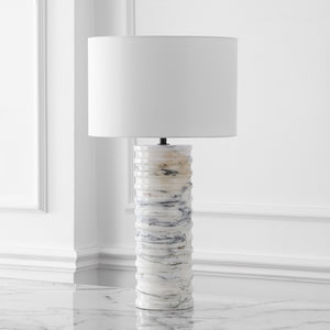 Safavieh Gizelle Round Marble Table Lamp - Elegant White & Grey Design For Stylish Home Illumination White ,Grey Marble ,Iron ,Shade Ctl1097a