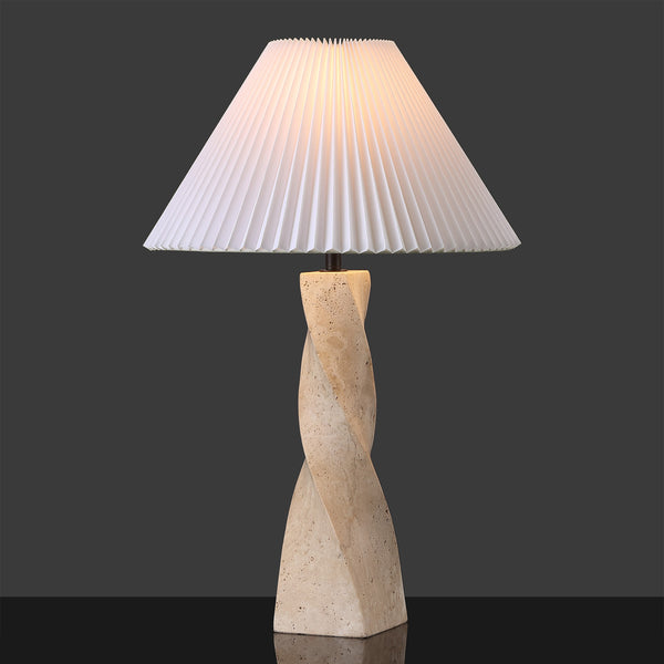 Safavieh Mayalenn Elegant Travertine Table Lamp – Natural Stone Base With Soft White Shade For Any Decor Travertine ,White Travertine ,Iron ,Shade Ctl1098a