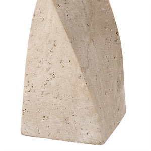 Safavieh MAYALENN Elegant Travertine Table Lamp – White Shade, Natural Stone Base for Timeless Ambiance CTL1098A