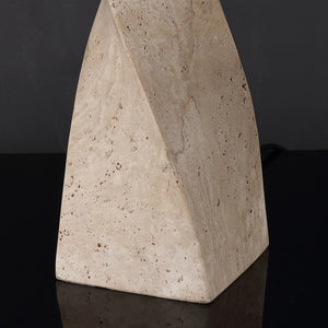 Safavieh MAYALENN Elegant Travertine Table Lamp – White Shade, Natural Stone Base for Timeless Ambiance CTL1098A