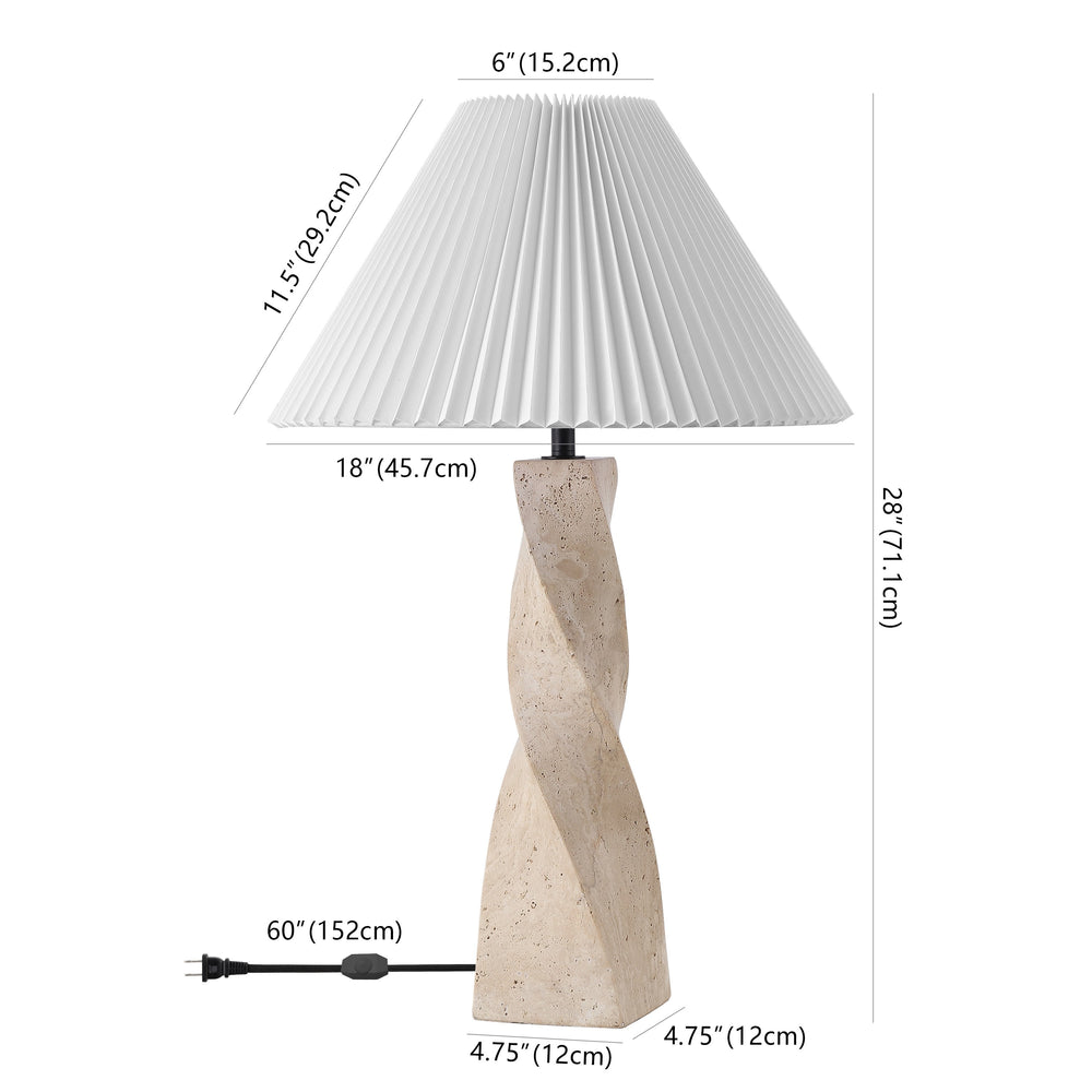 Safavieh Mayalenn Elegant Travertine Table Lamp – Natural Stone Base With Soft White Shade For Any Decor Travertine ,White Travertine ,Iron ,Shade Ctl1098a