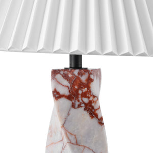 Safavieh MAYALENN Marble Table Lamp - Stunning Red & White Design with Soft Shade for Modern Elegance CTL1098B