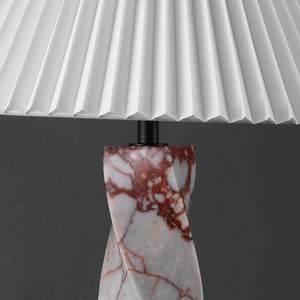Safavieh MAYALENN Marble Table Lamp - Stunning Red & White Design with Soft Shade for Modern Elegance CTL1098B