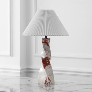 Safavieh MAYALENN Marble Table Lamp - Stunning Red & White Design with Soft Shade for Modern Elegance CTL1098B