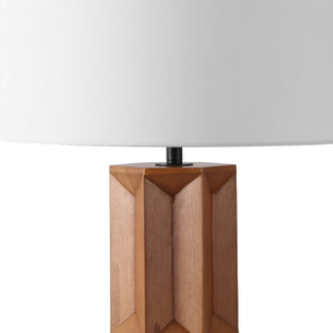 Safavieh Ferdinand Wood Table Lamp - Elegant Walnut & White Design For Cozy Ambiance In Any Room Walnut ,White Wood ,Iron ,Shade Ctl1099a