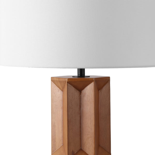 Safavieh Ferdinand Wood Table Lamp - Elegant Walnut & White Design For Cozy Ambiance In Any Room Walnut ,White Wood ,Iron ,Shade Ctl1099a